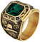Homxi Punk Ring Herren,Ringe Quadratisch Stein mit Vintage Edelstahl Ring für Herren Grün Ring Herren Größe 57 (18.1)