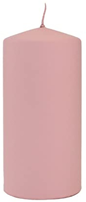 INNA-Glas Stumpenkerze LYCANTHIA, Frosted Pastel, altrosa, 15cm, Ø7cm, 63h | Votivkerze
