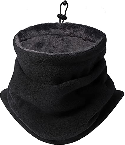 Lawen Creative Winter Outdoor Radfahren Schlauchschal, Extra Große Thick Fleece Warmen Halswärmer winddicht Gesicht Schild Rocker Vlies Hals Abdeckung (Schwarz L)