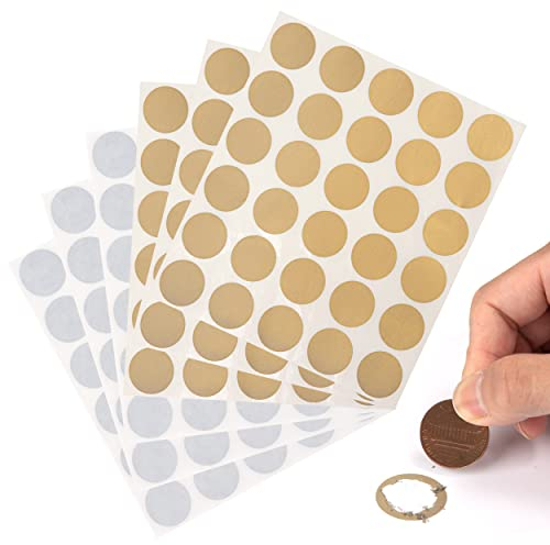 Rubbellos Aufkleber Runde Scratch Sticker 2,5cm Rubbel Etiketten für Rubbelkarte Einklebebuch Überraschung 180 Stück Gold Silber