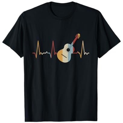 Gitarre Heartbeat Akustikgitarre Musiker Grafik Herren T-Shirt