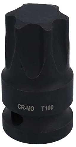 T100 1/2in Drive Male Torx Star Impacted Impact Shallow Stubby Socket