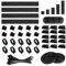 Relota 156 piezas Kit de Gestión de Cables, 5 Soportes Autoadhesivos 4 Funda de Cable 35 Cable Clips 100 Bridas de Cable 2 rollos Corbata Autoadhesiva 10 Correa, para TV, electrónica, etc