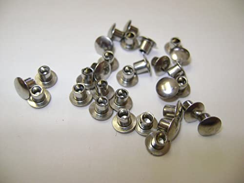 25 NMD Brand Stainless Steel 1/8x1/8 Oval Head Semi Tubular Hollow Rivets