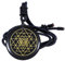 KYEYGWO Gravierte Sri Yantra Obsidian Ketten mit Einstellbare Seil, Runde Stein Anhänger Heilstein Talisman Halsketten Amulett Segen Schmuck für Damen und Herren
