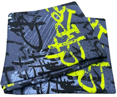 Wollhuhn ÖKO Jungen/Mädchen Cooles Elastisches Stirnband/Haarband Bequem Jersey Baumwolle Viele Motive Kinder (Skater Grau/Lime)