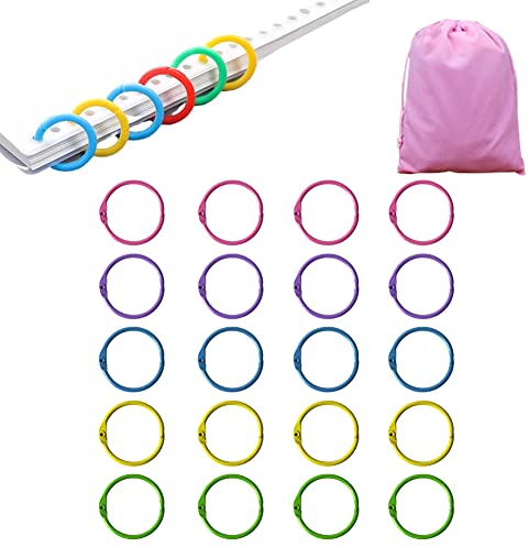 20 Stück Binder Ringe, 30mm Buchringe, Bücher Ringe,Metall Binder Ringe,Bunte Binder Ringe,Binder Ringe Kunststoff,Metall Bunte Binder Ringe,Metall Loseblatt Ring,Lose Blatt Buch Ringe,Buchbinderinge