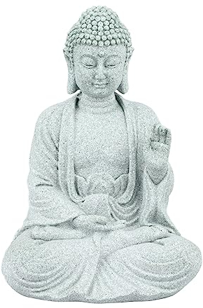 Kleine Buddha-Dekoration, Grüner Sandstein, Aquarium-Ornamente (Furchtlosigkeit Buddha)