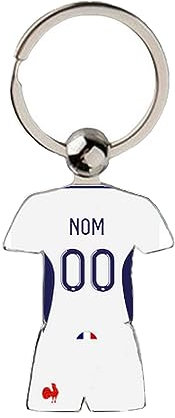 Porte Clé Rugby France CDM 2023 Maillot Extérieur Personnalisable avec Nom et Numéro
