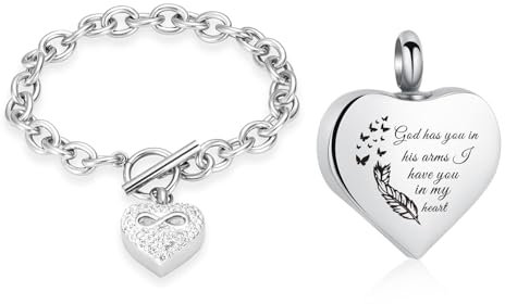Infinity Heart Cremation Armband für Asche - Edelstahl Urne Armreifen für Haustier/Mensch Asche - Memorial Keepsake Asche-Schmuck