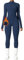 OEAK Damen Sport Jumpsuit Lang Eng Yoga Overall Langarm Rollkragen Playsuits mit Rei?verschluss Nahtloser Fleece gefüttert Bodysuit Einteiler Romper(Blau，L)