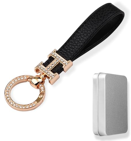 Aotoyou Schlüsselanhänger Kurz Leder Schlüsselbund Glitzer Handschlaufe Schlüsselband Keychain (Orange)