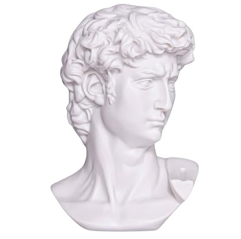 danila-souvenirs Busto Estatua Escultura de mármol de David de Miguel Ángel Cabeza Griega Romana clásica 15 cm, 770 g