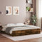vidaXL Engineered Wood Bed Frame with Drawers - Smoked Oak Super King Size with Plywood Slats & Storage Function for Bedroom