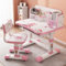 Bigougem Kinder Tisch Stuhl Set, kinderschreibtisch höhenverstellbar, Kinder Schreibtisch für Jungs & Mädchen, Schreibtisch Set für Kinder mit Stuhl und Schublade (Rosa 2)