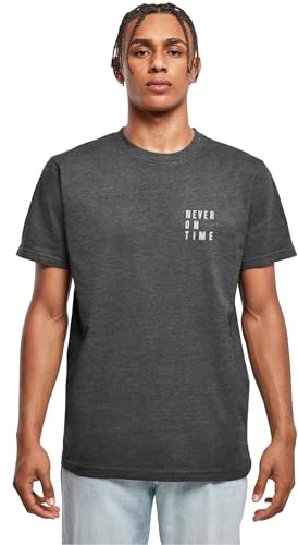 Mister Tee Herren Never On Time Tee Charcoal, XS