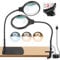 JUOIFIP Lupe 10 X 20 mit LED-Licht und Ständer, 2-in-1 beleuchtete Lupe Flexible Schwanenhals große Basis & Klemme, Leselupe für Senioren Reparatur-Handwerk Löten Lesen Vergrößerungsglas