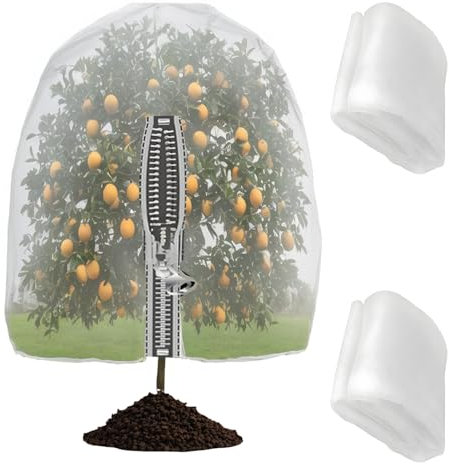 HAORESULT 2Pack 10×10ft Large Fruit Tree Netting with Zipper Garden Plant Bird Netting Insect Netting Used to Protect Fruit Trees from Birds Insects