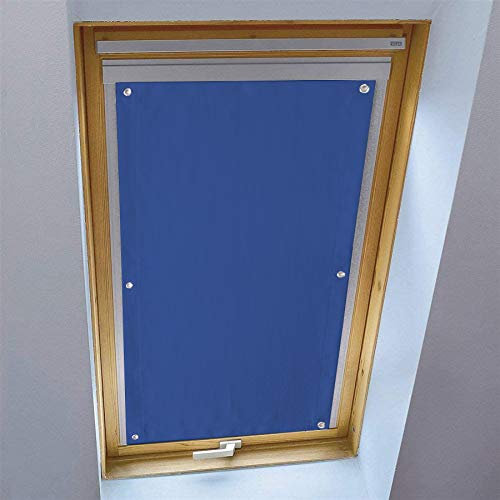 Icegrey Verdunkelung Dachfenster Rollo ohne Bohren Sonnenschutz Verdunkelungsrollo mit Saugnäpfen für Zimmer Dachboden Büro Auto Reisen, Blau 2, 96x140cm