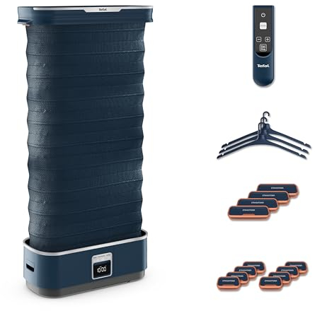 Tefal Care for You First Automatic Clothes Steamer, Refreshing and Sanitising, All-Natural Powerful Steam, Crease Removal, Reduces Odours, Sanitises Up to 99%, YT2020G0, Deep Blue and Terracotta