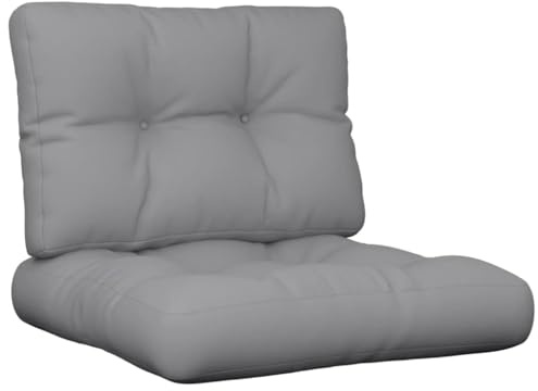 vidaXL Palettenkissen 2-TLG. Grau Stoff