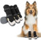 Dopoy Hundeschuhe, 4 Stück, Pfotenschutz, Kurzer Stil, Wasserdichte Hundeschuhe, Mit Rutschfester Gummisohle und Reflektierenden Riemen, Atmungsaktiv, Dog Shoes (Schwarz&Weiß, 5#)
