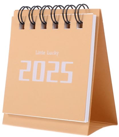 ORFOFE Tischkalender 2025 Kleiner Schreibtischkalender Mondkalender Extra Großer Kalender Papier Braun Schreibtischdekor Bürokalender Stehender Kleiner Standkalender
