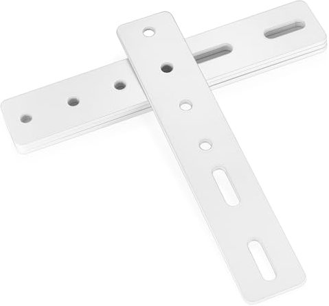 4 STK Flachverbinder, Lochplatte Metall, Verbindungsblech mit 6 loch, Flache Verbindungsplatte Holzverbinder, Lochblech Flacheisen Gelocht für Holzbau Möbel Befestigungsplatte, Weiß/200 x 36 mm
