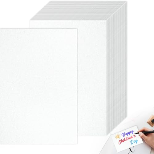 100 Stück A6 Postkarten Blanko | 14,5x9,5cm | 350g/m² Kraftpapier-Karten | Druckbare DIY Karten für Selbstgestaltung, Einladungen & Grußkarten | Naturfarben (Weiß)