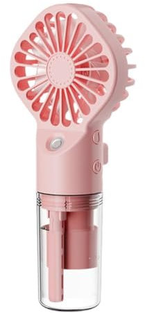Ventole portatili USB Ventilatore palmare: Set di 2 ventole tascabili con batteria con funzione spray nebulizzatore 20 ml serbatoio dell'acqua (mini ventilatore umidificatore tavolo spray acqua