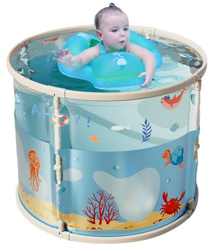 Bañera de remojo - bañera portátil plegable, solución compacta de spa | Gran piscina de baño de viaje para niños fríos y calientes, adultos, acampar al aire libre, para el hogar, el patio, la relajaci