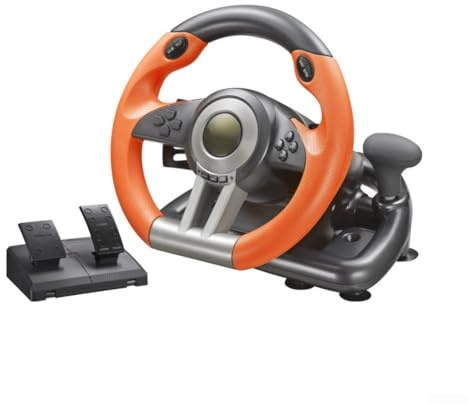 Manette de volant avec pédale pour PC, PS4, Switch pour Xbox One, accessoire réaliste (orange)