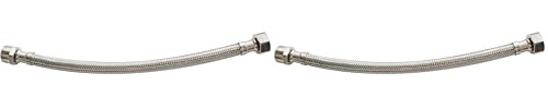 SOMATHERM FOR YOU, Flexible sanitaire 3/8 mâle écrou tournant 150mm DN8 - Tuyau EPDM tressé acier inox - Raccord durable, souple et étanche - Norme ACS, certifié QB, pression max 10 bars (Lot de 2)