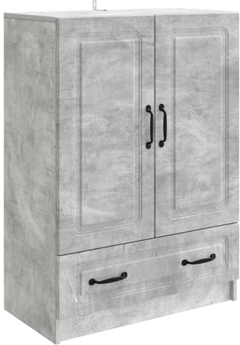 vidaXL Sideboard Betongrau 66 x 34,5 x 92 cm Holzwerkstoff, Moderner Sideboard, rechteckige Aufbewahrungseinheit, viel Platz, praktischer Möbelorganizer, Innenschrank mit Regalen