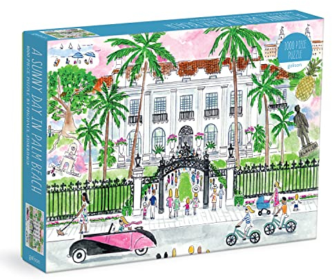 Galison 9780735373952 Michael Storrings A Sunny Day in Palm Beach 1000 Piece Puzzle