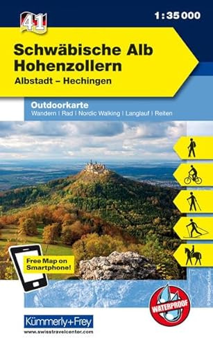 Schwäbische Alb-Hohenzollern-Albstadt-Hechingen, Nr. 41 Outdoorkarte Deutschland 1:35 000: Free Download mit HKF Outdoor App (Kümmerly+Frey Outdoorkarten Deutschland, Band 41)