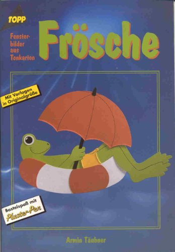 Frösche. Fensterbilder aus Tonkarton. Bastelspaß mit Pluster- Pen.
