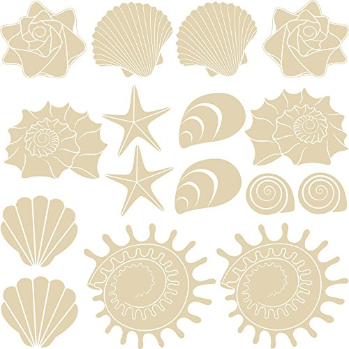 GRAZDesign Wandtattoo Bad Muschel & Meer Set Wandaufkleber Maritime Deko wasserfest - 082 beige