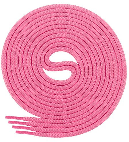 DI FICCHIANO Cordones redondos para calzado de negocios y de cuero, cordones versátiles, 3 mm de diámetro, longitud 60 - 130 cm, 25 colores, de poliéster, Unisex, rosa, 110 cm