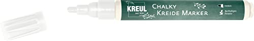 KREUL 22711 - Chalky Kreidemarker Medium, Snow White, matt, pastellige Flüssigkreide, non-permanenter Kreidemarker zum Bemalen & Beschreiben von Tafel- und Glasoberflächen