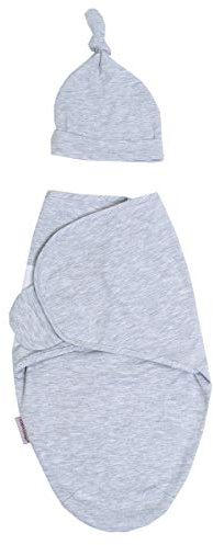 Pucksack Baby aus Baumwolle mit Klett für den Sommer & Winter von HOBEA-Germany (Small, hellgrau meliert)