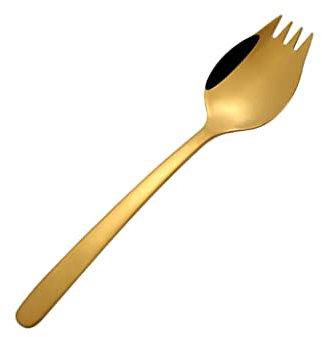 F Fityle Spork Göffel Kombi Campingbesteck Reisebesteck für Outdoor Camping, Gold