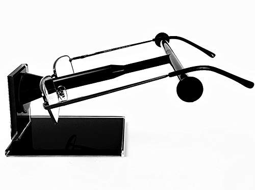 B&K Stand-Brillenhalter Schwarz – Mit edlem Glasfuß & stilvollem Design – Brille ablegen, fertig! – Sicher. Praktisch. Elegant.