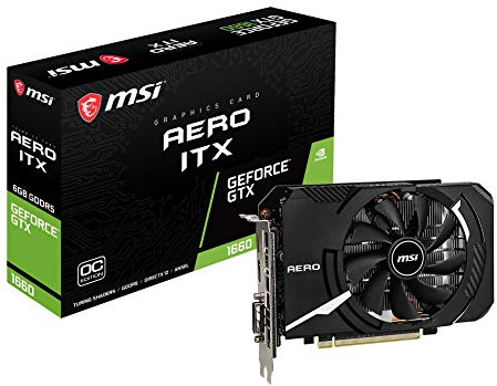 MSI GTX 1660 Aero ITX 6G OC - Scheda grafica GeForce GTX 1660 6 GB GDDR5 (GeForce GTX 1660, 6 GB, GDDR5, 192 bit, PCI Express x16 3.0, 1 Ventilatore(i)