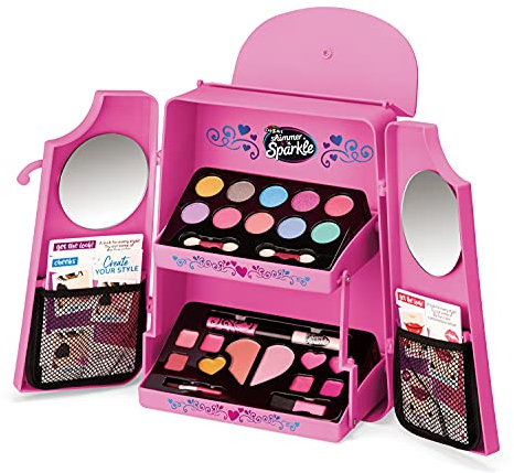 CRA-Z-ART Shimmer and Sparkle All in one beauty makeup Backpack Kids makeup set for girls real cosmetics kit for girls Washable make Safe non toxic makeup