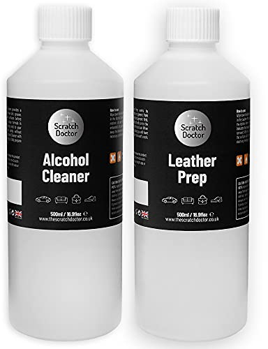 The Scratch Doctor Leather Preparer Kit | Leather Primer & Leather Cleaner | Removes Dirt Grease & Preps Leather for Recolouring (500ml)