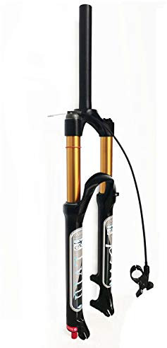 LvTu 26 27.5 29 Pouces Vélo de Montagne Fourche Air Suspension VTT, 120mm Voyage Rebond Ajuster Fourches Avant Vélo pour 1.5-2.45 Pneu (Color : Straight-Remote Lock Out, Size : 27.5 inch)