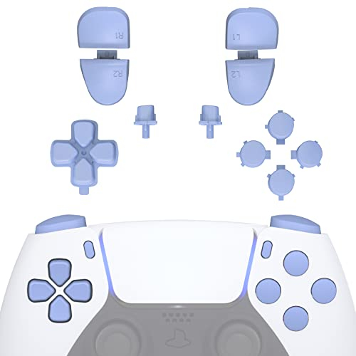 eXtremeRate Ersatz Tasten Set für ps5 Controller BDM-030/040/050, DIY-Ersatzknöpfe D-Pad Trigger Buttons Option/Share Knopf Aktionstasten Ersatzteil Zubehör für ps5 Controller–Violett