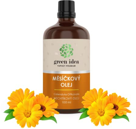 Green idea - Ringelblumenöl 100 ml - Calendula Öl - Basisöl - Narben, Verbrennungen, Dehnungsstreifen - für Gesicht - Hände - Schönheit - Massage - Körperpflege - 100 ml