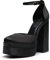 DREAM PAIRS Women’s High Chunky Platform Closed Toe Block Heels Square Toe Ankle Strap Dress Wedding Party Pumps Shoes SDPU2319W,Size 7,Black-Satin,SDPU2319W